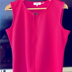 Barbie pink Calvin Klein sleeveless top. Size Large.